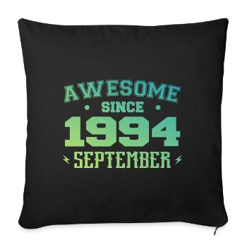 Septembre 1994 Cadeau Anniversaire Septembre 1994 - Housse de coussin décorative 45 x 45 cm - noir - Devant