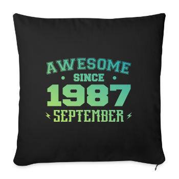 September 1987 Birthday Gift September 1987 - Sofa pillowcase 17,3'' x 17,3'' (45 x 45 cm) - black - Front