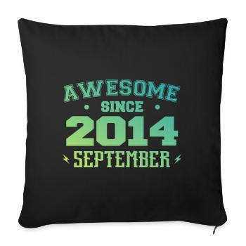September 2014 Geburtstagsgeschenk September 2014 - Sofakissenbezug 45 x 45 cm - Schwarz - Vorne