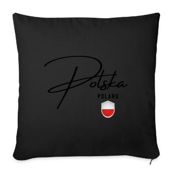 Flag of Poland, Polish pride - Sofa pillowcase 17,3'' x 17,3'' (45 x 45 cm) - black - Front