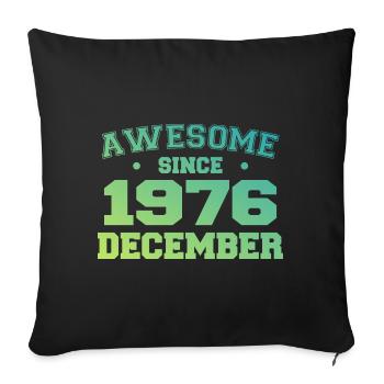 Anniversaire Décembre 1976 - Cadeau Decembre 1976 - Housse de coussin décorative 45 x 45 cm - noir - Devant