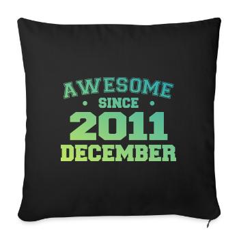 Birthday December 2011 - Gift December 2011 - Sofa pillowcase 17,3'' x 17,3'' (45 x 45 cm) - black - Front