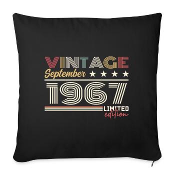 Vintage Septembre 1967 Septembre 1967 September - Sofa pillowcase 17,3'' x 17,3'' (45 x 45 cm) - black - Front