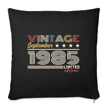 Vintage Septembre 1985 Septembre 1985 September - Housse de coussin décorative 45 x 45 cm - noir - Devant