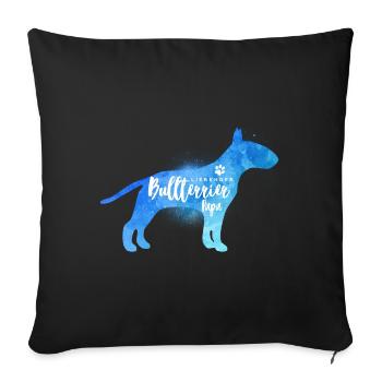 Liebender Bullterrier Papa - Sofakissenbezug 45 x 45 cm - Schwarz - Vorne