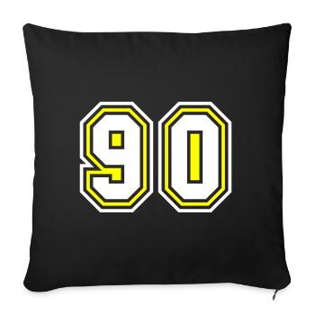 90 number symbol - Sofa pillowcase 17,3'' x 17,3'' (45 x 45 cm) - black - Front