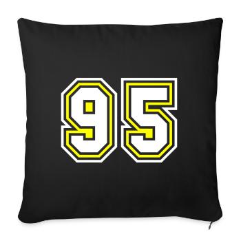 95 number symbol - Sofa pillowcase 17,3'' x 17,3'' (45 x 45 cm) - black - Front