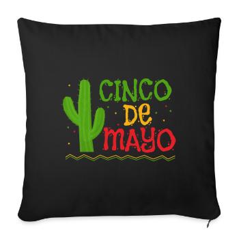 Cactus Cinco De Mayo Fiesta Mexicaine Mexique - Housse de coussin décorative 45 x 45 cm - noir - Devant