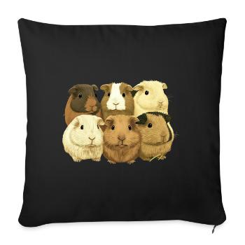 Meerschweinchen für eine Meerschweinchen - Sofakissenbezug 45 x 45 cm - Schwarz - Vorne