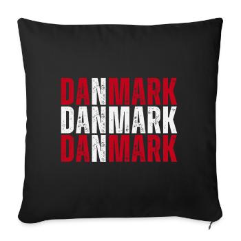 Flag of Denmark, Danish pride - Sofa pillowcase 17,3'' x 17,3'' (45 x 45 cm) - black - Front