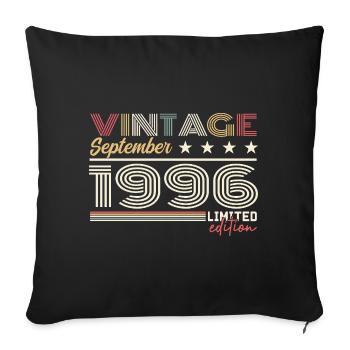 Vintage Septembre 1996 Septembre 1996 September - Housse de coussin décorative 45 x 45 cm - noir - Devant