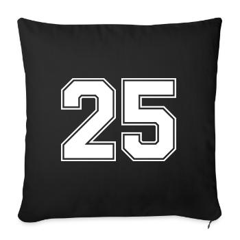 25 number jersey - Sofa pillowcase 17,3'' x 17,3'' (45 x 45 cm) - black - Front