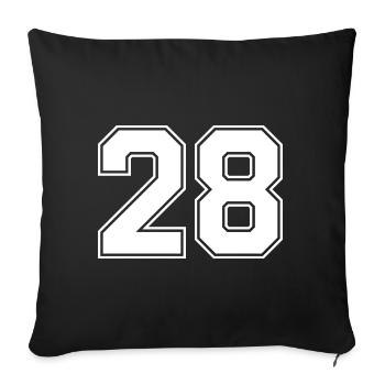 28 Number jersey - Sofa pillowcase 17,3'' x 17,3'' (45 x 45 cm) - black - Front
