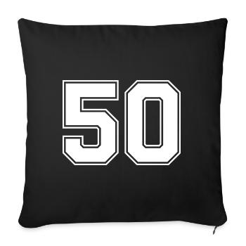 50 number jersey - Sofa pillowcase 17,3'' x 17,3'' (45 x 45 cm) - black - Front