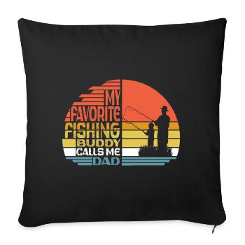 Angeln mon copain de pêche préféré m’appelle papa - Housse de coussin décorative 45 x 45 cm - noir - Devant