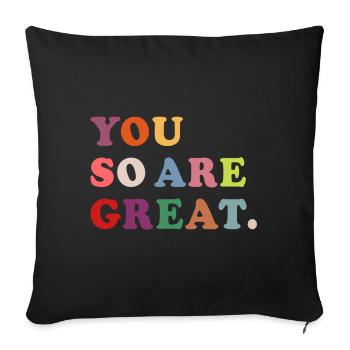 Tu es si génial - Housse de coussin décorative 45 x 45 cm - noir - Devant