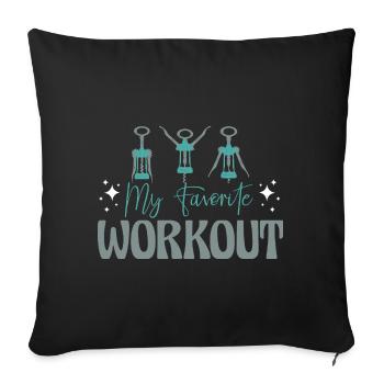 Mon entraînement préféré Funny Wine Lover - Housse de coussin décorative 45 x 45 cm - noir - Devant