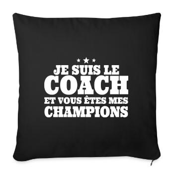 Humour Entraîneur Cadeau Sportif Je Suis Le Coach - Housse de coussin décorative 45 x 45 cm - noir - Devant
