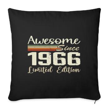 Anniversaire 58 Ans Millésime 1966 Cadeau 1966 - Housse de coussin décorative 45 x 45 cm - noir - Devant