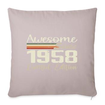 Birthday 66 Years Vintage 1958 Gift 1958 - Sofa pillowcase 17,3'' x 17,3'' (45 x 45 cm) - light taupe - Front