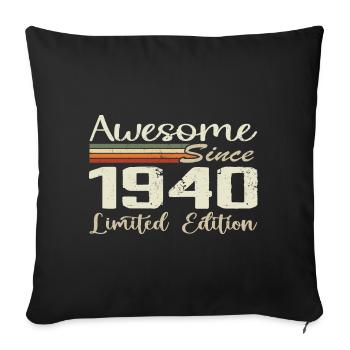 Anniversaire 84 Ans Millésime 1940 Cadeau 1940 - Housse de coussin décorative 45 x 45 cm - noir - Devant