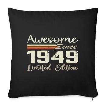 Anniversaire 75 Ans Millésime 1949 Cadeau 1949 - Housse de coussin décorative 45 x 45 cm - noir - Devant