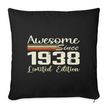 Birthday 86 Years Vintage 1938 Gift 1938 - Sofa pillowcase 17,3'' x 17,3'' (45 x 45 cm) - black - Front