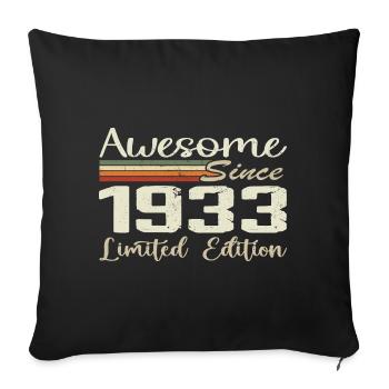 Birthday 92 Years Vintage 1932 Gift 1932 - Sofa pillowcase 17,3'' x 17,3'' (45 x 45 cm) - black - Front