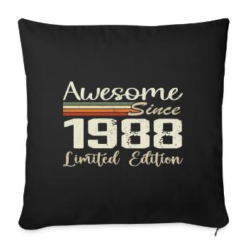 Anniversaire 36 Ans Millésime 1988 Cadeau 1988 - Housse de coussin décorative 45 x 45 cm - noir - Devant