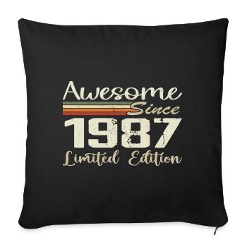 Birthday 37 Years Vintage 1987 Gift 1987 - Sofa pillowcase 17,3'' x 17,3'' (45 x 45 cm) - black - Front