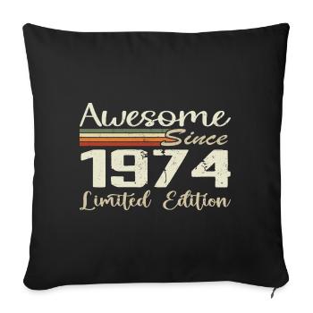 Anniversaire 50 Ans Millésime 1974 Cadeau 1974 - Housse de coussin décorative 45 x 45 cm - noir - Devant