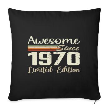 Anniversaire 54 Ans Millésime 1970 Cadeau 1970 - Housse de coussin décorative 45 x 45 cm - noir - Devant