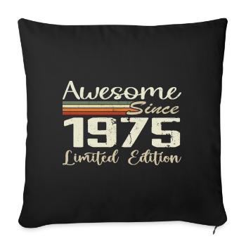 Birthday 49 Years Vintage 1975 Gift 1975 - Sofa pillowcase 17,3'' x 17,3'' (45 x 45 cm) - black - Front
