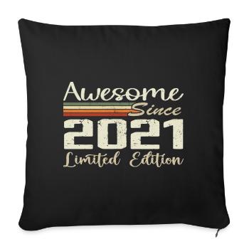 3 Year Anniversary Vintage 2021 Gift 2021 - Sofa pillowcase 17,3'' x 17,3'' (45 x 45 cm) - black - Front