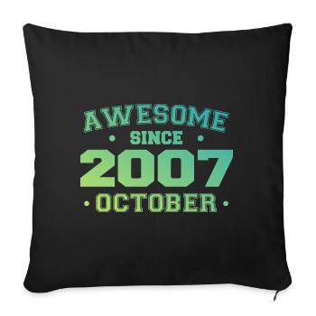 October 2007 - October 2007 Birthday Gift - Sofa pillowcase 17,3'' x 17,3'' (45 x 45 cm) - black - Front