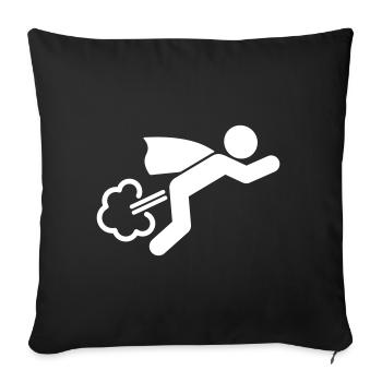 Super man Flying by fart jet engine - Sofa pillowcase 17,3'' x 17,3'' (45 x 45 cm) - black - Front