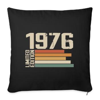1976 Vintage - Retro 1976 Birthday Gift 1976 - Sofa pillowcase 17,3'' x 17,3'' (45 x 45 cm) - black - Front