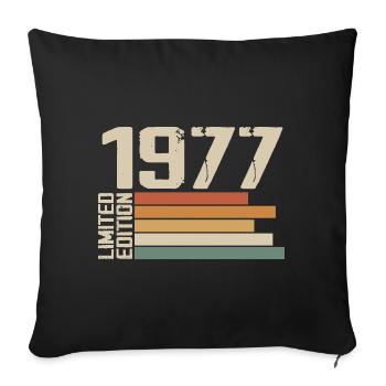 1977 Vintage - Retro 1977 Birthday Gift 1977 - Sofa pillowcase 17,3'' x 17,3'' (45 x 45 cm) - black - Front