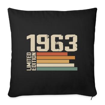 1963 Vintage - Retro 1963 Cadeau Anniversaire 1963 - Housse de coussin décorative 45 x 45 cm - noir - Devant