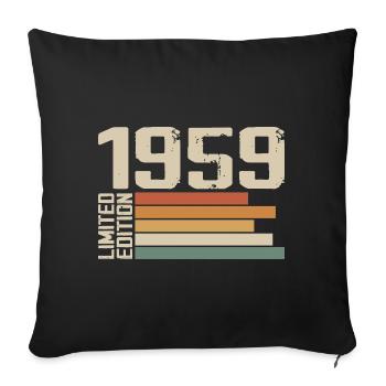 1959 Vintage - Retro 1959 Cadeau Anniversaire 1959 - Housse de coussin décorative 45 x 45 cm - noir - Devant