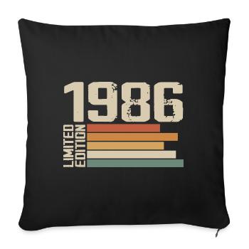 1986 Vintage - Retro 1986 Birthday Gift 1986 - Sofa pillowcase 17,3'' x 17,3'' (45 x 45 cm) - black - Front