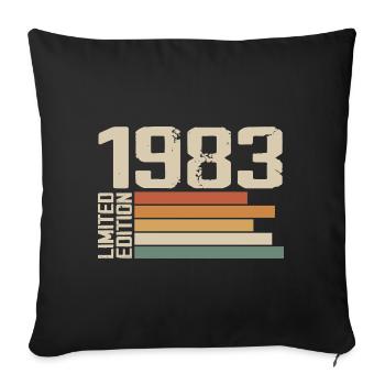 1983 Vintage - Retro 1983 Birthday Gift 1983 - Sofa pillowcase 17,3'' x 17,3'' (45 x 45 cm) - black - Front