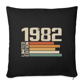 1982 Vintage - Retro 1982 Birthday Gift 1982 - Sofa pillowcase 17,3'' x 17,3'' (45 x 45 cm) - black - Front