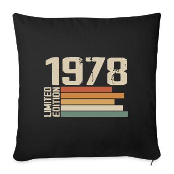 1978 Vintage - Retro 1978 Cadeau Anniversaire 1978 - Housse de coussin décorative 45 x 45 cm - noir - Devant