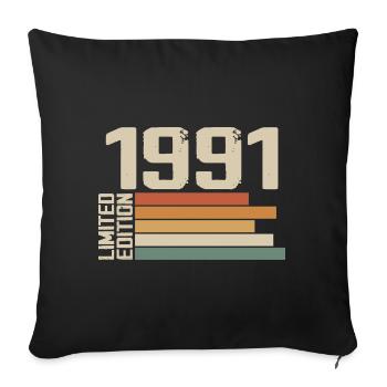1991 Vintage - Retro 1991 Birthday Gift 1991 - Sofa pillowcase 17,3'' x 17,3'' (45 x 45 cm) - black - Front
