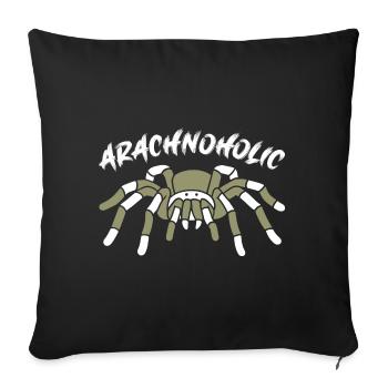 Arachnoholic Spiderfan I love spiders - Sofa pillowcase 17,3'' x 17,3'' (45 x 45 cm) - black - Front