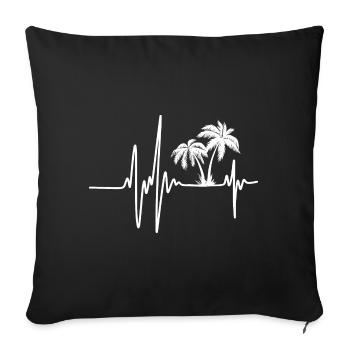Palm Tree Heartbeat | Palm Tree Lovers | Vacation - Housse de coussin décorative 45 x 45 cm - noir - Devant