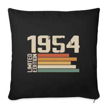 1954 Vintage - Retro 1954 Cadeau Anniversaire 1954 - Housse de coussin décorative 45 x 45 cm - noir - Devant