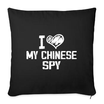 I Love My Chinese Spy - Sofa pillowcase 17,3'' x 17,3'' (45 x 45 cm) - black - Front