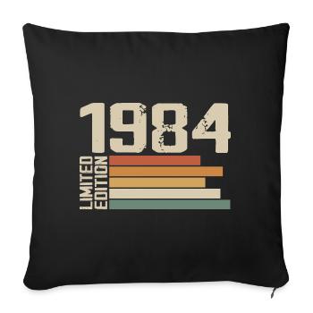 1984 Vintage - Retro 1984 Cadeau Anniversaire 1984 - Housse de coussin décorative 45 x 45 cm - noir - Devant